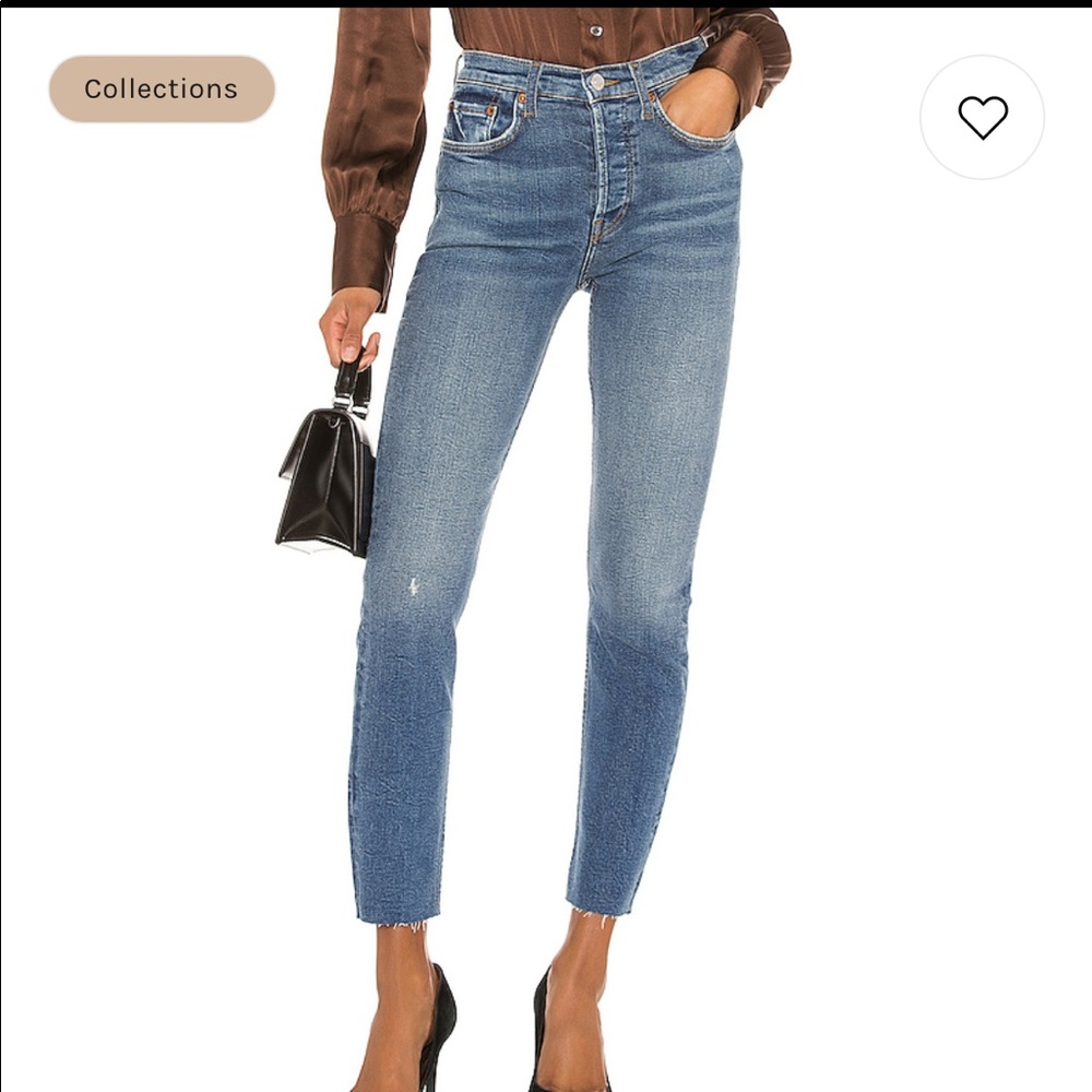Redone high rise ankle crop jeans